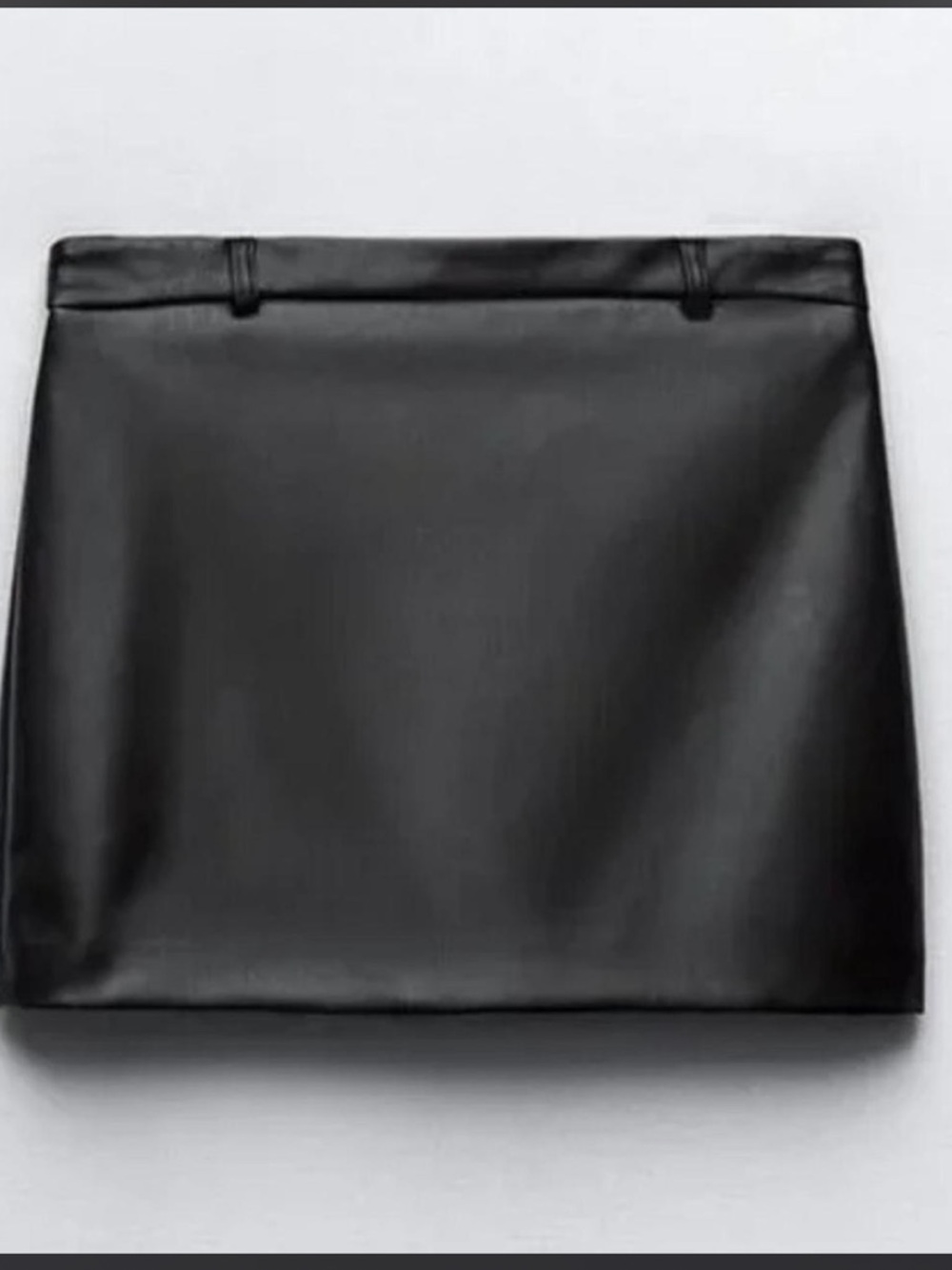 Zara Black Faux Leather Mini Skirt with Belt Loops